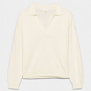 Aritzia Sunday Best Clara Polo Sweater in Light Birch Size Medium